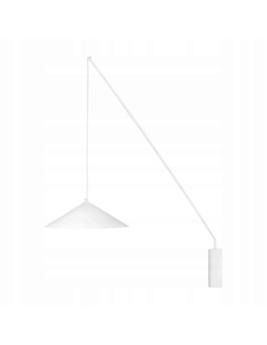 Kinkiet ścienny SWING biały 140 cm regulowany ramieniem E27 skandynawski do sypialni i salonu, metalowy, matowy finish