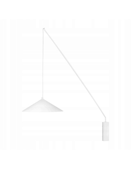 Kinkiet ścienny SWING biały 140 cm regulowany ramieniem E27 skandynawski do sypialni i salonu, metalowy, matowy finish