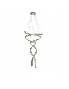Lampa wisząca kaskadowa SPARK SPIRAL XXL złota LED CCT 370 cm 4-punktowa 280W ściemnialna aluminum IP20 2