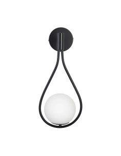 Kinkiet DROP G9 czarny z mlecznym kloszem 45 cm — lampa ścienna do salonu, hotelu i korytarza 2
