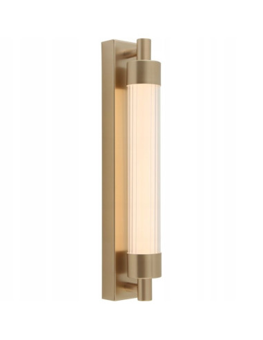 Kinkiet łazienkowy KALIA LED złoty mosiądz szkło ryflowane 40 cm IP44