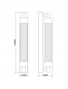 Kinkiet łazienkowy KALIA LED złoty mosiądz szkło ryflowane 40 cm IP44 2