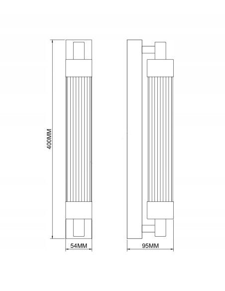 Kinkiet łazienkowy KALIA LED złoty mosiądz szkło ryflowane 40 cm IP44