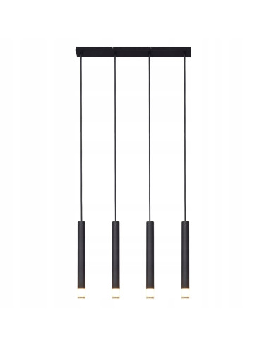 Zuma Line VELIC Lampa wisząca 4xG9 120cm czarna cylindryczne klosze nowoczesna nad stół jadalniany