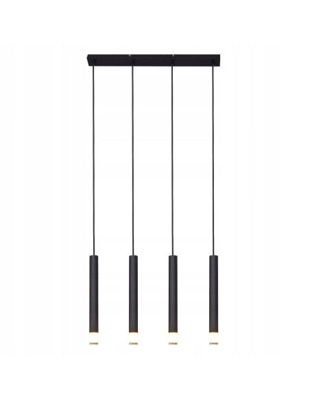 Zuma Line VELIC Lampa wisząca 4xG9 120cm czarna cylindryczne klosze nowoczesna nad stół jadalniany