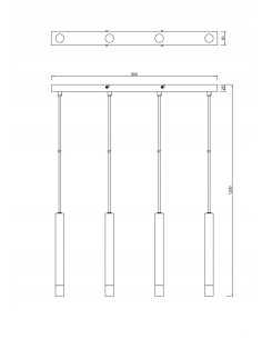 Zuma Line VELIC Lampa wisząca 4xG9 120cm czarna cylindryczne klosze nowoczesna nad stół jadalniany 2
