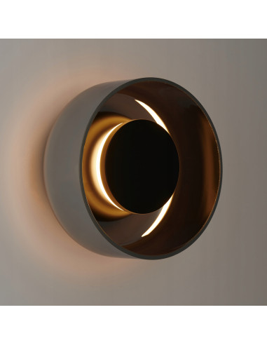 Kinkiet ścienny DONUT LED 6W dymiony szkło czarny elegancki 3000K 480 lm IP20