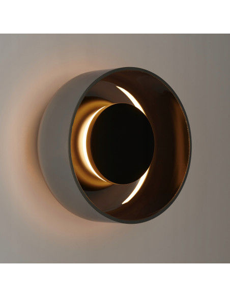 Kinkiet ścienny DONUT LED 6W dymiony szkło czarny elegancki 3000K 480 lm IP20