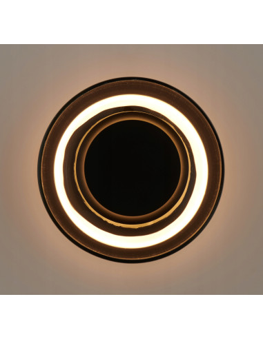 Kinkiet ścienny DONUT LED 6W dymiony szkło czarny elegancki 3000K 480 lm IP20