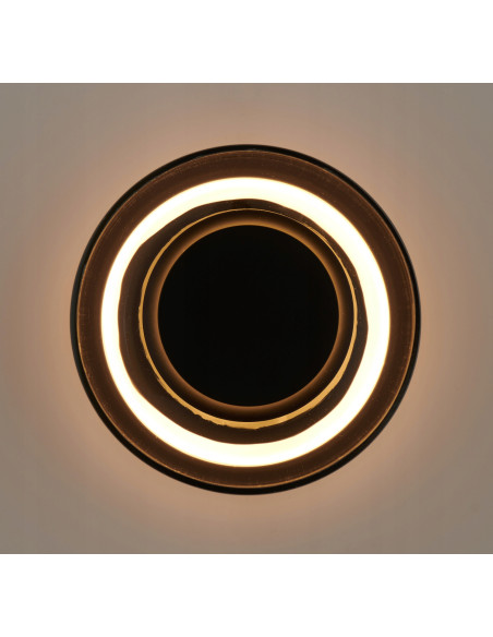 Kinkiet ścienny DONUT LED 6W dymiony szkło czarny elegancki 3000K 480 lm IP20