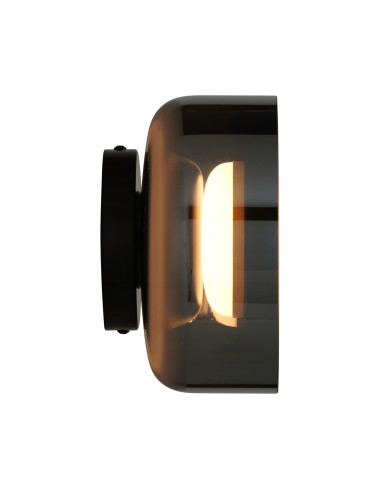 Kinkiet ścienny DONUT LED 6W dymiony szkło czarny elegancki 3000K 480 lm IP20