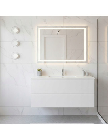 Kinkiet DONUT LED 6W szklany biały z elementem orzechowym 18 cm — nowoczesne oświetlenie ścienne, 3000K, 480 lm