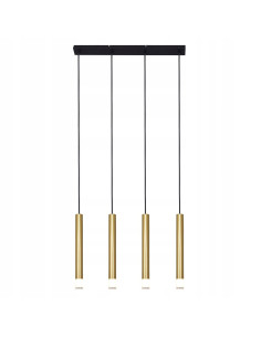 Lampa wisząca VELIC Zuma Line 4xG9 złoto-czarna smukłe klosze 60x120 cm