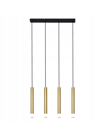 Lampa wisząca VELIC Zuma Line 4xG9 złoto-czarna smukłe klosze 60x120 cm