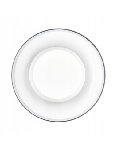 Kinkiet DONUT LED 6W szklany biały z elementem orzechowym 18 cm — nowoczesne oświetlenie ścienne, 3000K, 480 lm