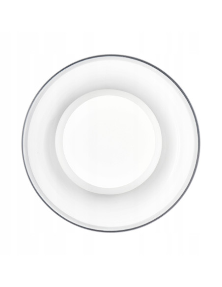 Kinkiet DONUT LED 6W szklany biały z elementem orzechowym 18 cm — nowoczesne oświetlenie ścienne, 3000K, 480 lm