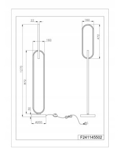 RAVON Lampa podłogowa LED 127 cm czarno-złota 2x36W nowoczesna geometriczna do salonu i biura 2
