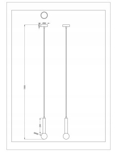 Zuma Line FREYA — wisząca lampa nad wyspę/bo bar szklana kula G9 czarna 150 cm 2