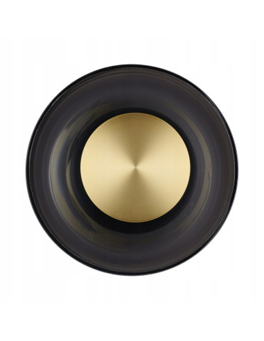 Kinkiet DONUT LED 18 cm czarno-złoty szklany – oświetlenie ścienne do sypialni i salonu, 3000K, 480 lm