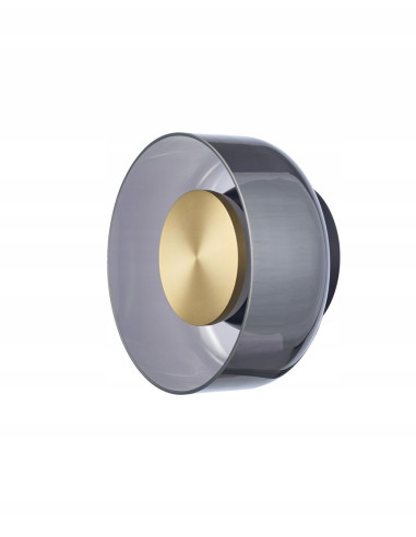 Kinkiet DONUT LED 18 cm czarno-złoty szklany – oświetlenie ścienne do sypialni i salonu, 3000K, 480 lm