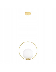 Lampa wisząca COSTA ROUND złota z białym kloszem 35 cm E27 designerska do salonu i jadalni 2