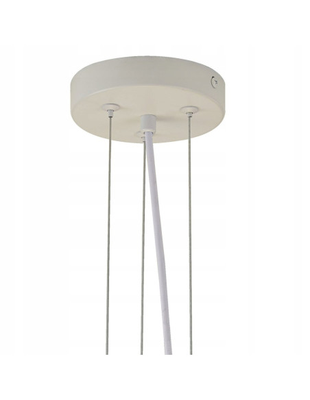 Lampa wisząca PEONY 50 cm biała – akrylowe płatki, złote akcenty, regulowana wysokość, E27, nowoczesna do salonu i jadalni