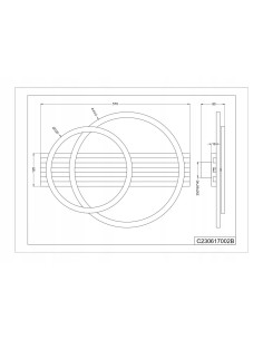 Plafon LED SERENA 57 cm z drewnianym akcentem – czarno-złoty, 40W, 3000K 2