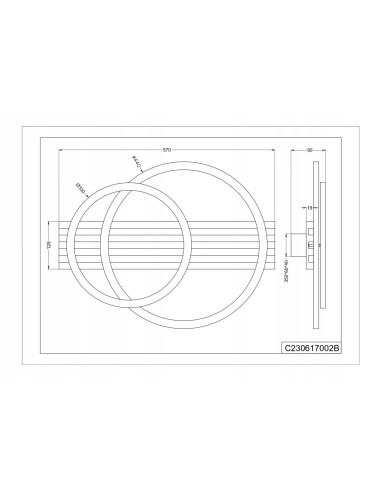 Plafon LED SERENA 57 cm z drewnianym akcentem – czarno-złoty, 40W, 3000K