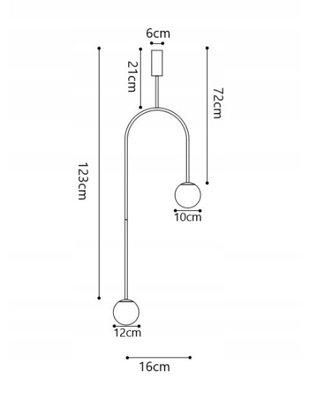 LOOP Lampa wisząca 2-pkt złota rama z białymi kloszami regulowana 123 cm - Step into design