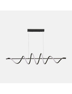 Zuma Line ESERO – Nowoczesna lampa sufitowa LED 120 cm czarna, designerska listwa falująca 60W, 3200 lm