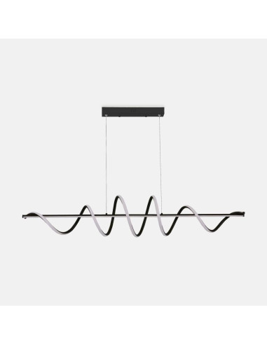 Zuma Line ESERO – Nowoczesna lampa sufitowa LED 120 cm czarna, designerska listwa falująca 60W, 3200 lm