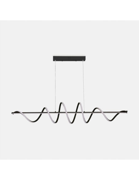 Zuma Line ESERO – Nowoczesna lampa sufitowa LED 120 cm czarna, designerska listwa falująca 60W, 3200 lm