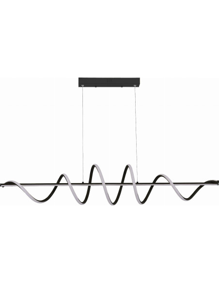 Zuma Line ESERO – Nowoczesna lampa sufitowa LED 120 cm czarna, designerska listwa falująca 60W, 3200 lm