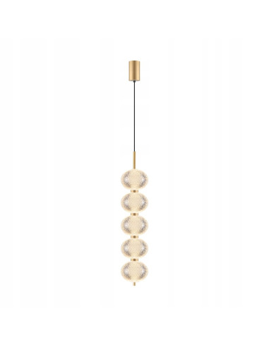 Lampa wisząca GALATEA Zuma Line 30W LED 3-kolorowa złoto-przezroczysta, pilot, 120 cm