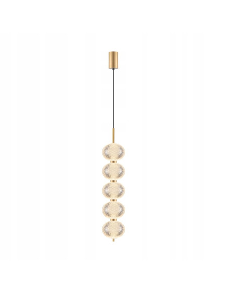 Lampa wisząca GALATEA Zuma Line 30W LED 3-kolorowa złoto-przezroczysta, pilot, 120 cm