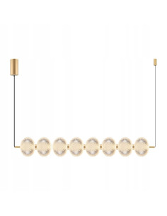 Zuma Line GALATEA – ekskluzyjna lampa wisząca LED 50W, regulowana barwa 3000/4500/6500K, pilot, złota belka nad wyspę 109x120 cm 2