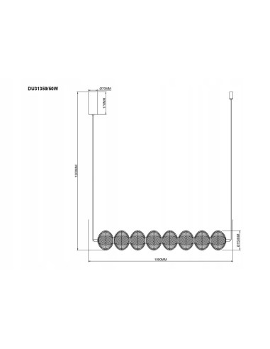 Zuma Line GALATEA – ekskluzyjna lampa wisząca LED 50W, regulowana barwa 3000/4500/6500K, pilot, złota belka nad wyspę 109x120 cm