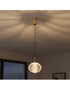 Zuma Line GALATEA Lampa wisząca kula 15 cm LED 6,5W regulacja barwy 3000/4500/6500K transparentna/złota 2