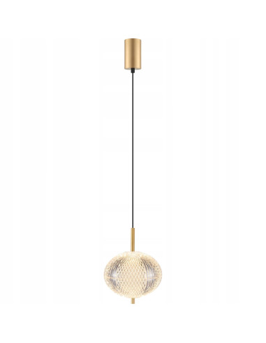 Zuma Line GALATEA Lampa wisząca kula 15 cm LED 6,5W regulacja barwy 3000/4500/6500K transparentna/złota