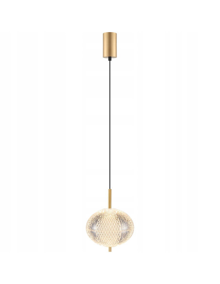 Zuma Line GALATEA Lampa wisząca kula 15 cm LED 6,5W regulacja barwy 3000/4500/6500K transparentna/złota