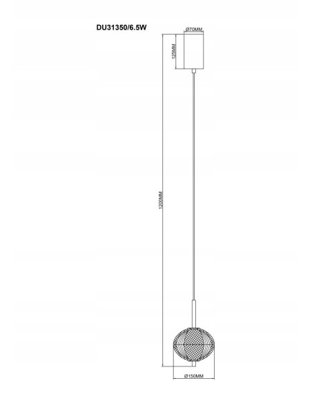Zuma Line GALATEA Lampa wisząca kula 15 cm LED 6,5W regulacja barwy 3000/4500/6500K transparentna/złota