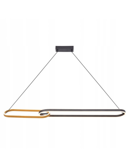 Lampa wisząca RAVON LED 2-owale 150 cm czarno-złota – nowoczesna do jadalni i salonu, 40W, 2200 lm