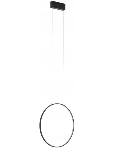 Nowodvorski Circolo 10860 — czarna minimalistyczna lampa sufitowa LED Ø45 cm, regulowane zawieszenie 140 cm