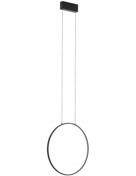 Nowodvorski Circolo 10860 — czarna minimalistyczna lampa sufitowa LED Ø45 cm, regulowane zawieszenie 140 cm