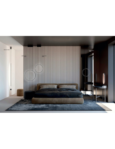 Nowodvorski Circolo 10860 — czarna minimalistyczna lampa sufitowa LED Ø45 cm, regulowane zawieszenie 140 cm