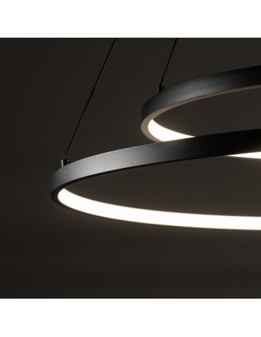 Nowodvorski CIRCOLO 11648 – nowoczesna czarna lampa LED wisząca 3-punktowa 125x140 cm, 3000K, 3750 lm