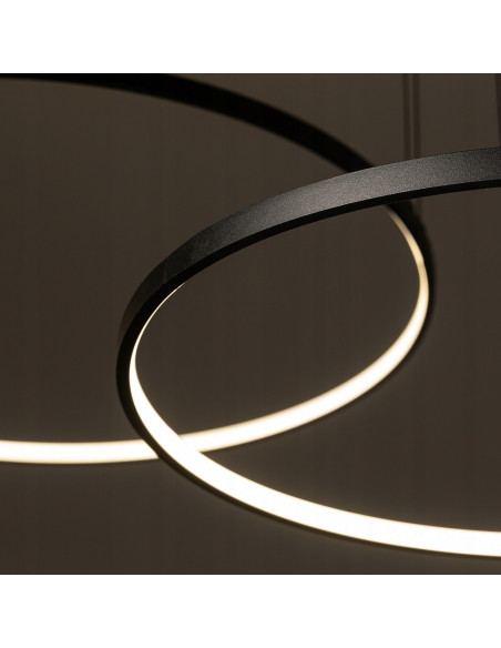Nowodvorski CIRCOLO 11648 – nowoczesna czarna lampa LED wisząca 3-punktowa 125x140 cm, 3000K, 3750 lm