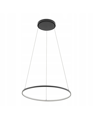Nowodvorski Circolo 10862 — Biało-czarny ring LED 60 cm, wisząca lampa do salonu i biura (21W, 4000K)