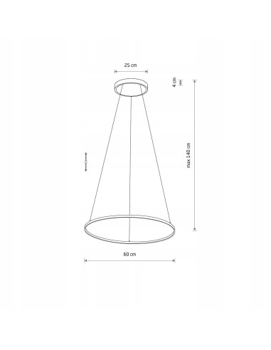 Nowodvorski Circolo 10862 — Biało-czarny ring LED 60 cm, wisząca lampa do salonu i biura (21W, 4000K)