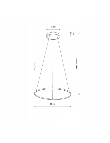Nowodvorski Circolo 10862 — Biało-czarny ring LED 60 cm, wisząca lampa do salonu i biura (21W, 4000K)